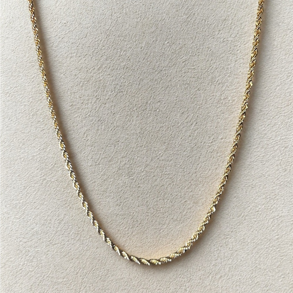 Elegant Gold Rope 3 mm Chain Necklace Women